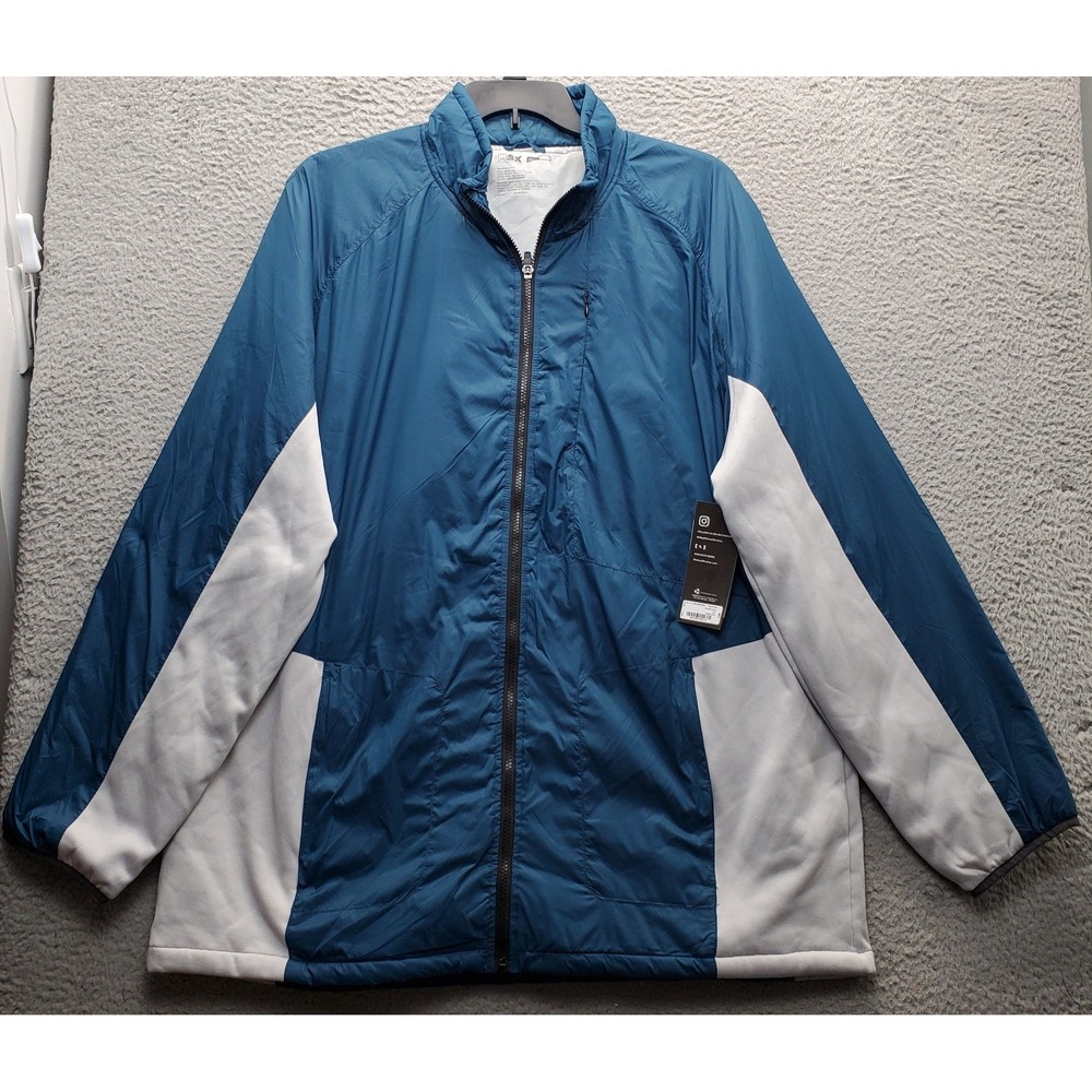MSX Windbreaker Jacket Men's 3XLT Multi Zip Pocket Long Sleeve Mock‎ Neck Zipper